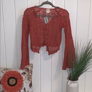 NWT Vintage Red Cropped Cardigan